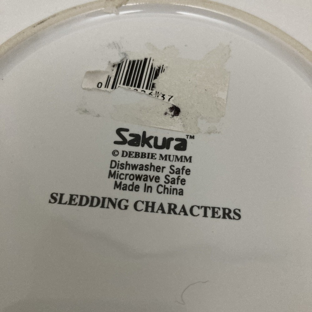 Sakura Debbie Mumm "Sledding Characters" Bear Round 9.5" Trivet Tray Cake Plate‎ - Picture 5 of 7